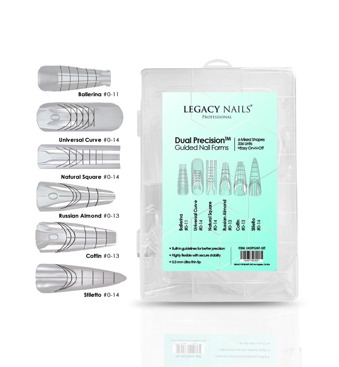 Dual Precision Nail Forms – 6 Mixed Shapes for Precise and Perfect Results