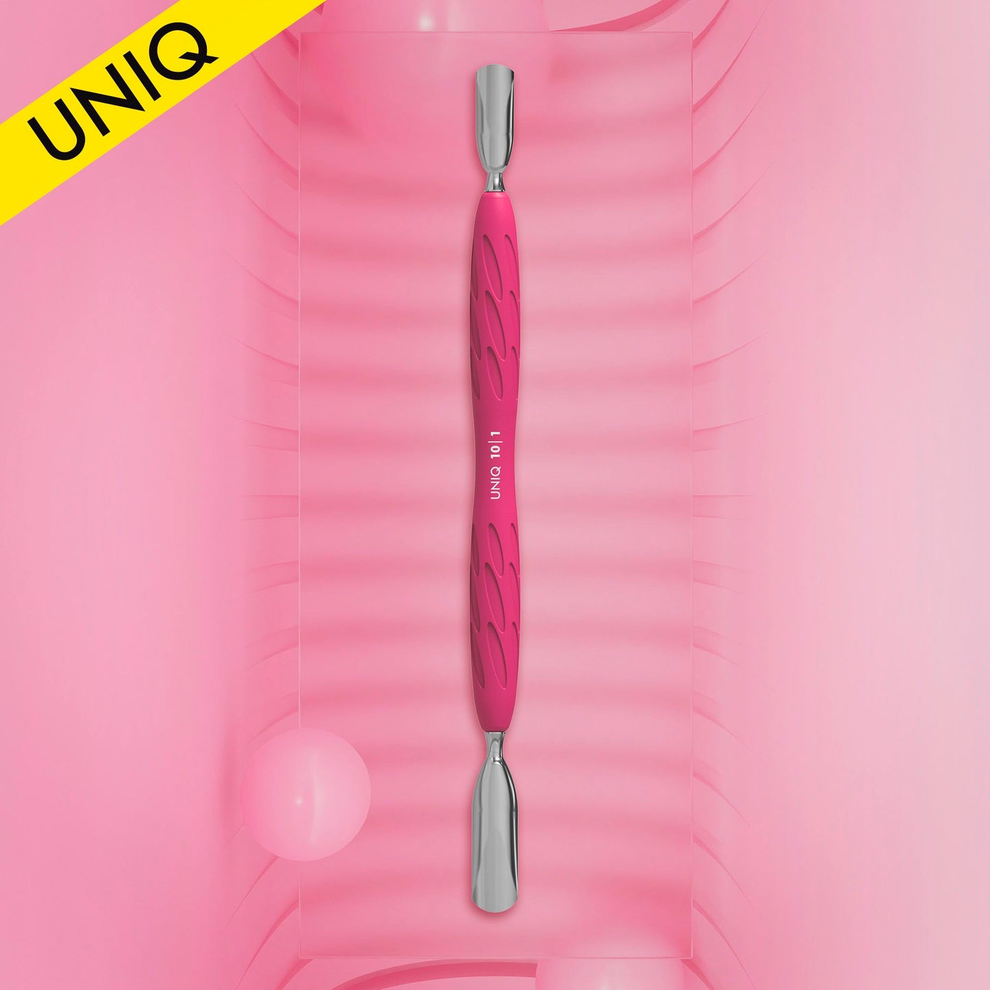 Manicure pusher Gummy  with silicone handle UNIQ 10 TYPE 1