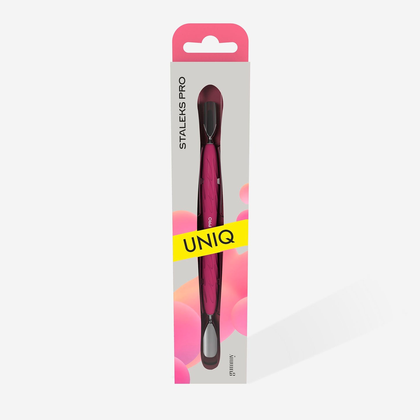 Manicure pusher Gummy  with silicone handle UNIQ 10 TYPE 1