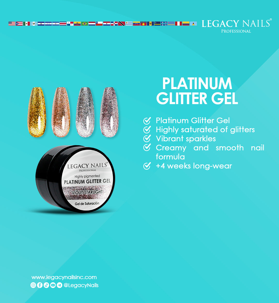 Platinum Glitter Gel - Silver Starlight