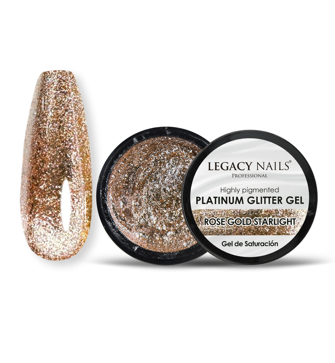 Platinum Glitter Gel - Rose Gold Starlight