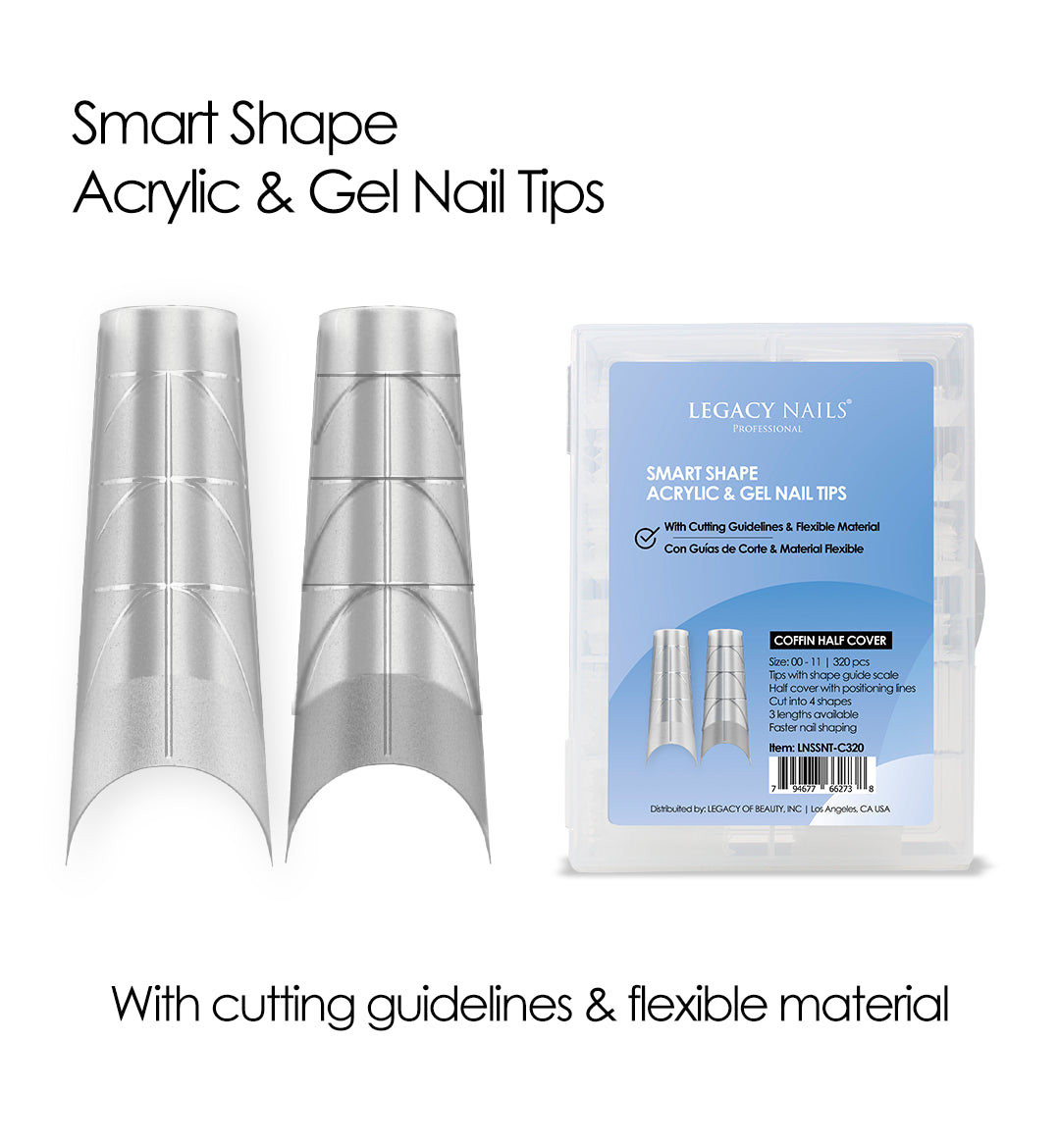 SMART SHAPE Gel and Acrylic Nail Tips – Coffin Half Cover