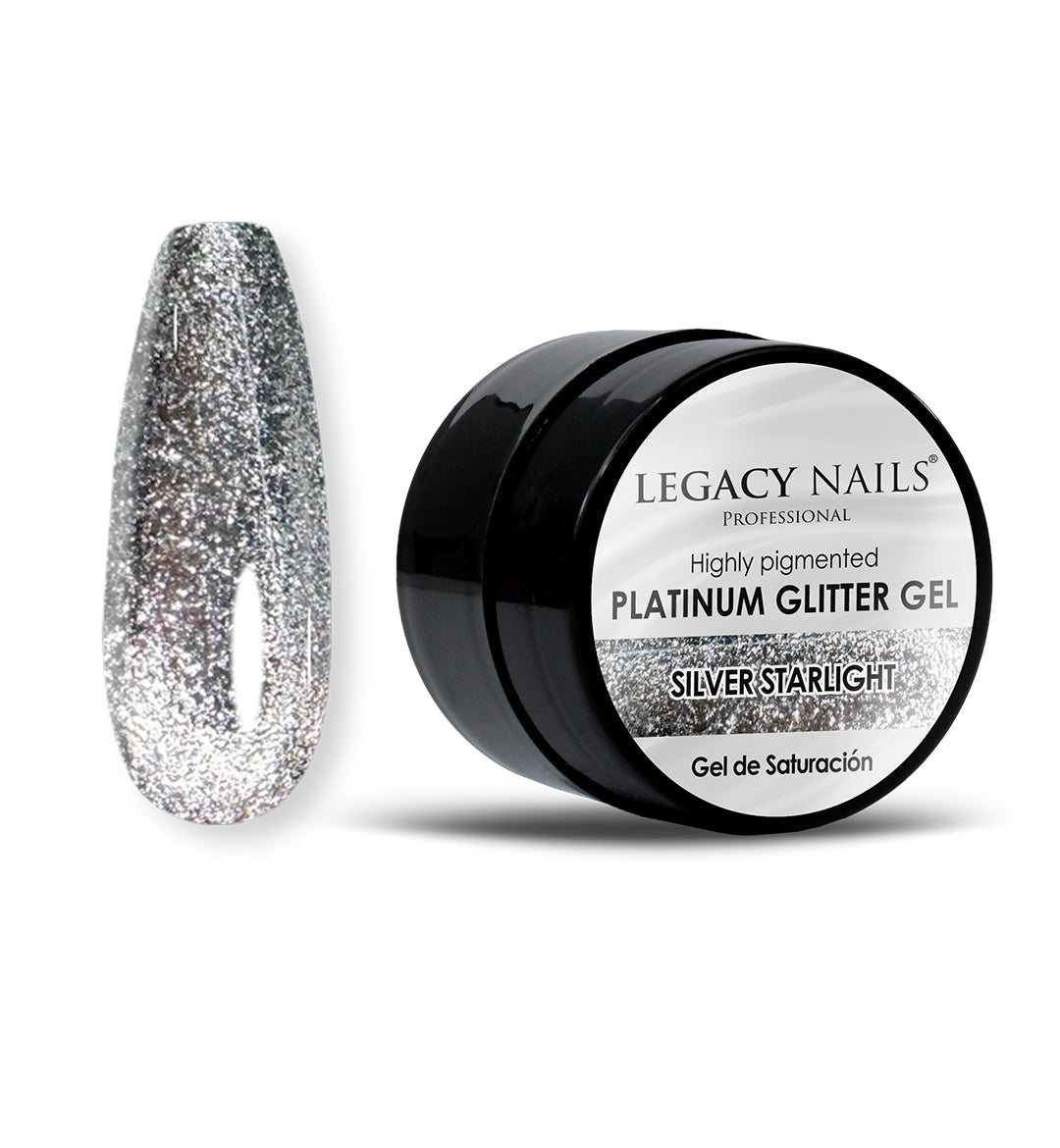 Platinum Glitter Gel - Silver Starlight