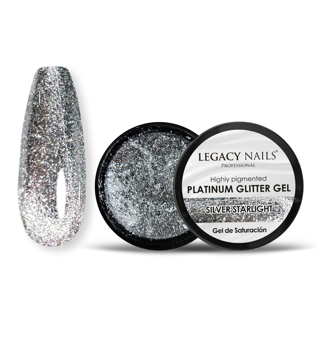 Platinum Glitter Gel - Silver Starlight