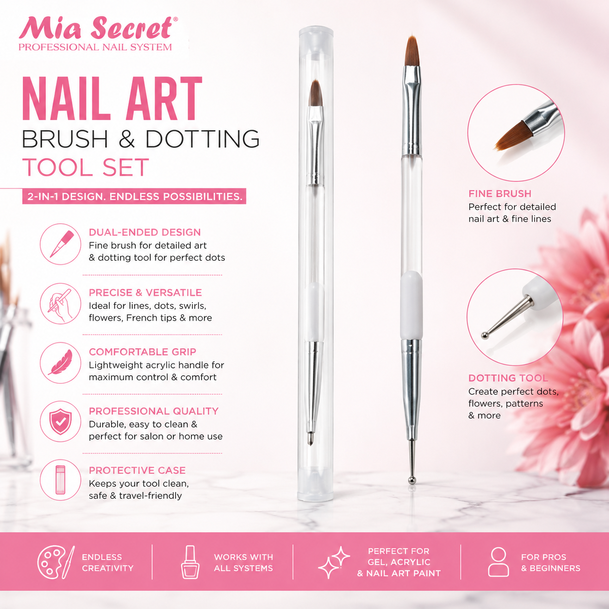 Nail Art Brush & Dotting Tool Set