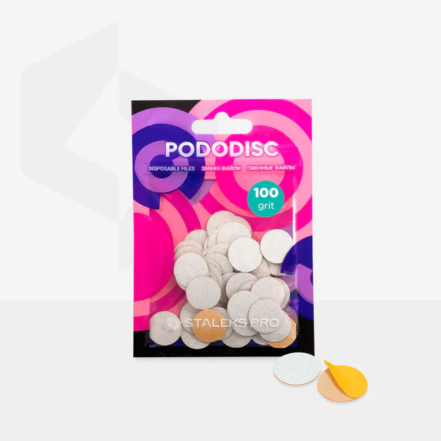 Disposable white files for pedicure disc PODODISC S EXPERT 180 grit (50 pcs)